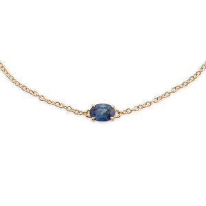 Classic Oval Sapphire Single Stone Bracelet in 9ct Yellow Gold