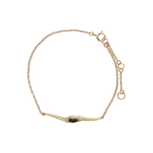 Classic Style Marquise Sapphire & Diamond Bracelet in 9ct Yellow Gold