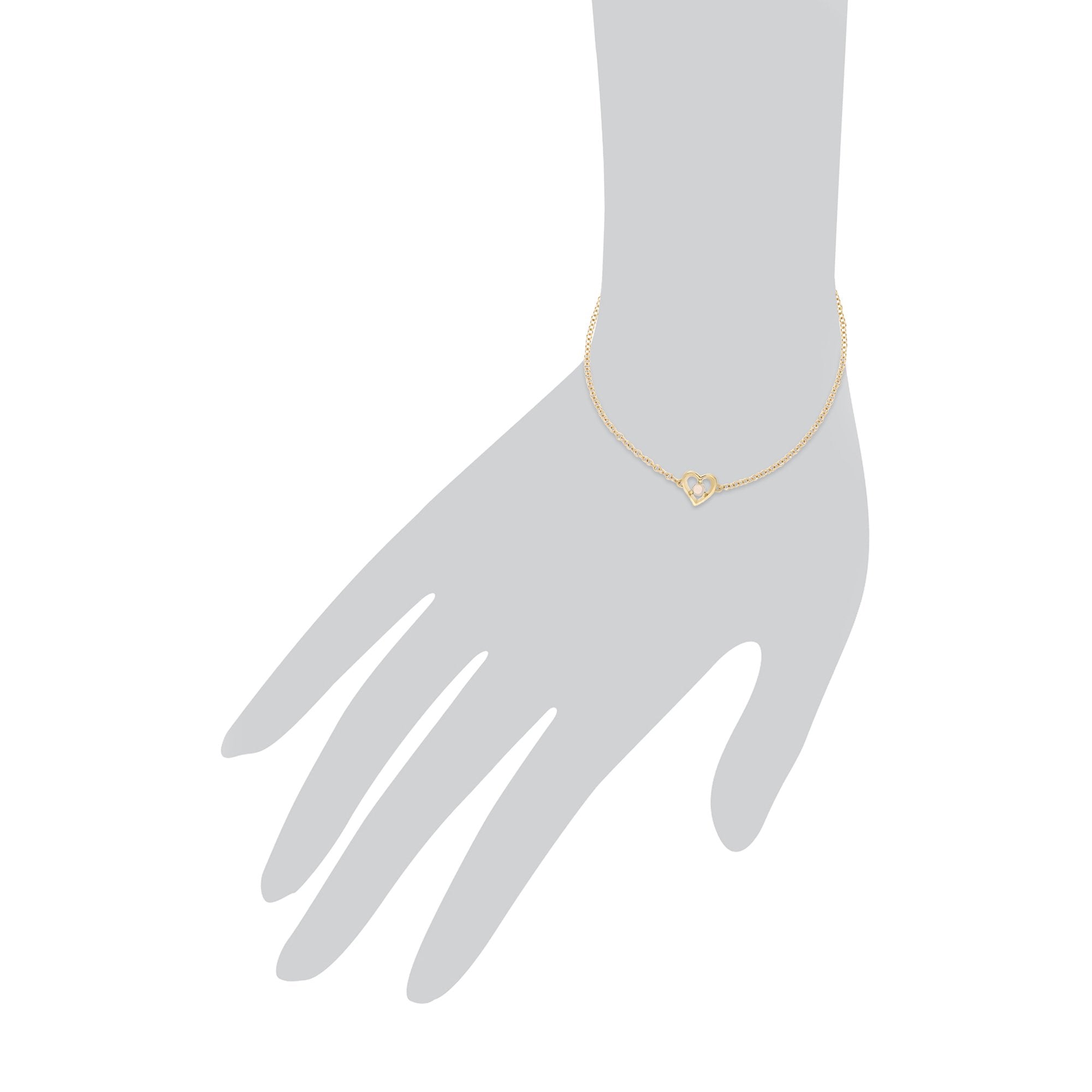 Gemondo 9ct Yellow Gold Opal Round Single Stone Heart Bracelet