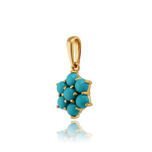 Floral Turquoise Pendant on Chain Image 2