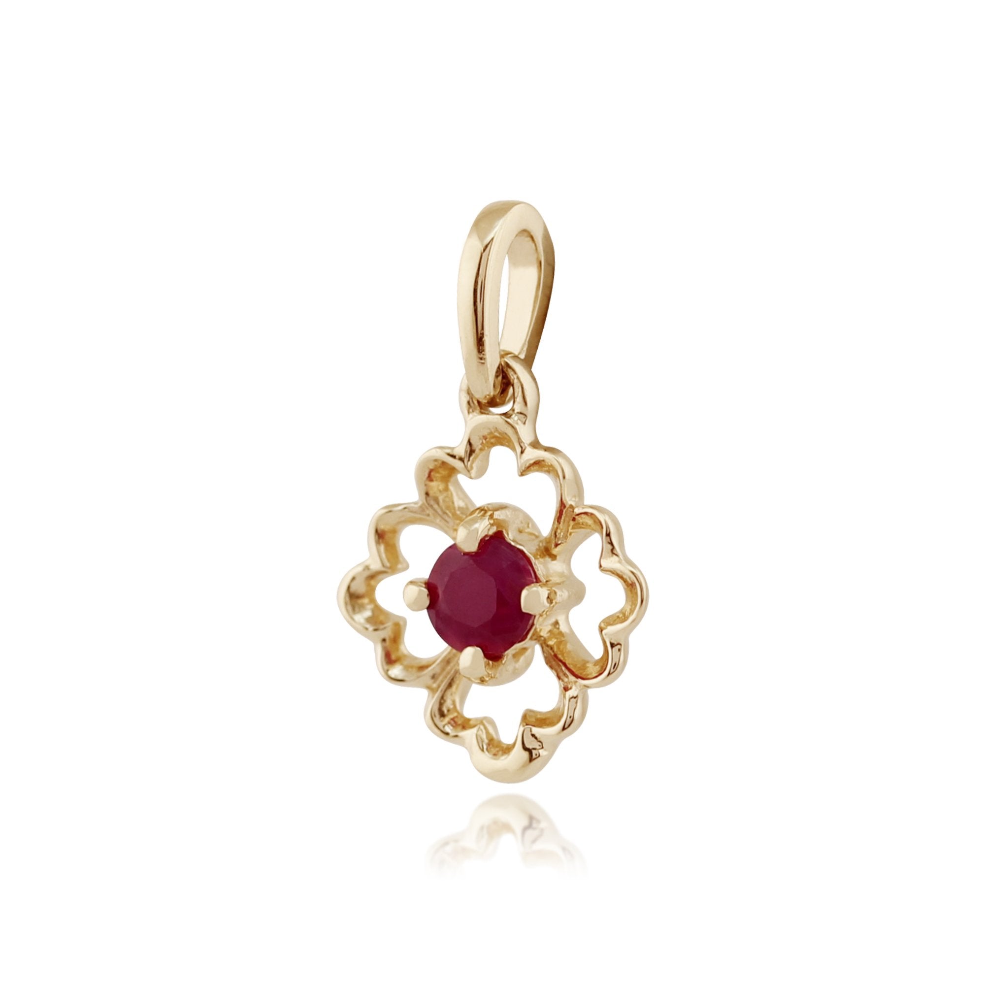 Floral Ruby Pendant on Chain Image 2