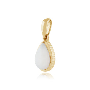 Classic Pear Opal Pendant in 9ct Yellow Gold