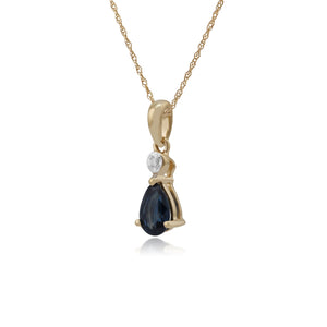 Pear Sapphire & Diamond Pendant