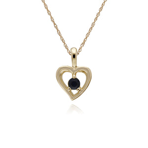 Gemondo 9ct Yellow Gold Sapphire Single Stone Heart 45cm Necklace
