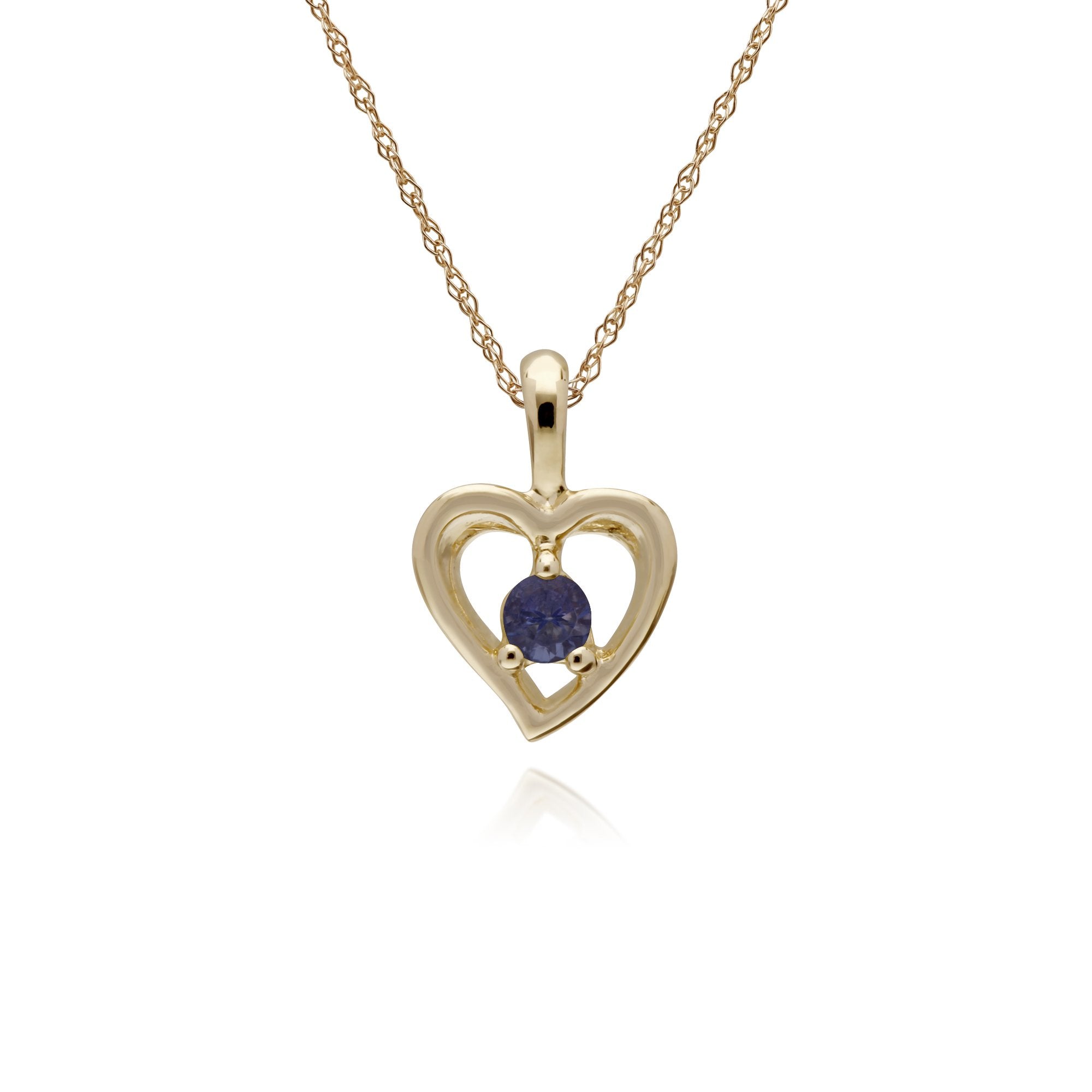Gemondo 9ct Yellow Gold Garnet Single Stone Heart 45cm Necklace
