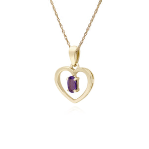 Classic Amethyst Heart Pendant Necklace Image 2
