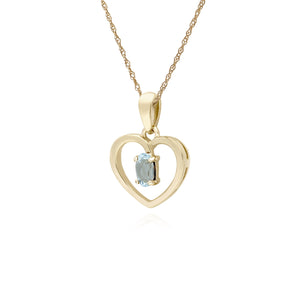 Classic Blue Topaz Heart Pendant Necklace Image 2