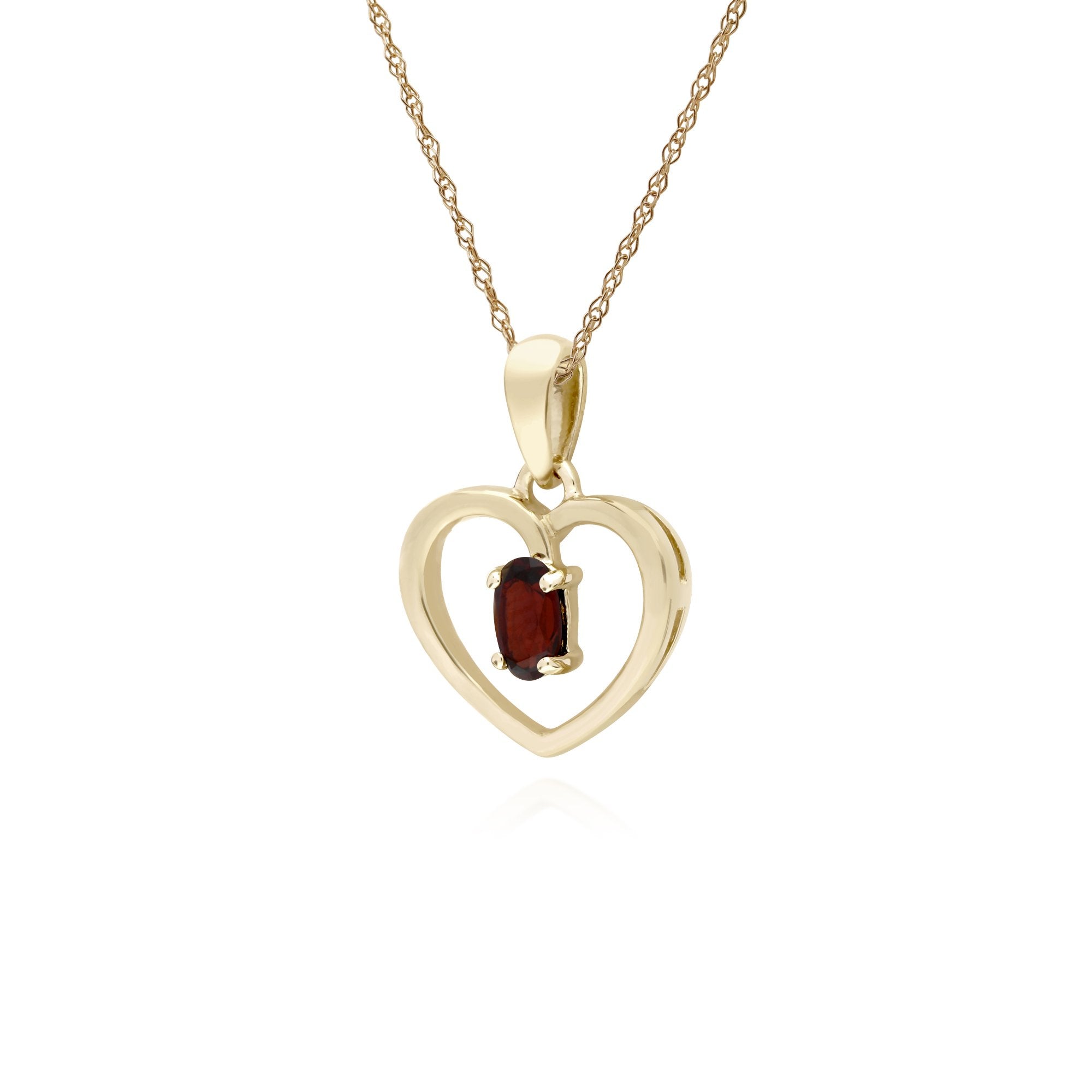 Classic Garnet Heart Pendant Necklace Image 2