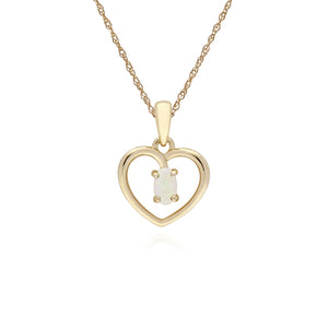Classic Opal Heart Pendant Necklace Image 1