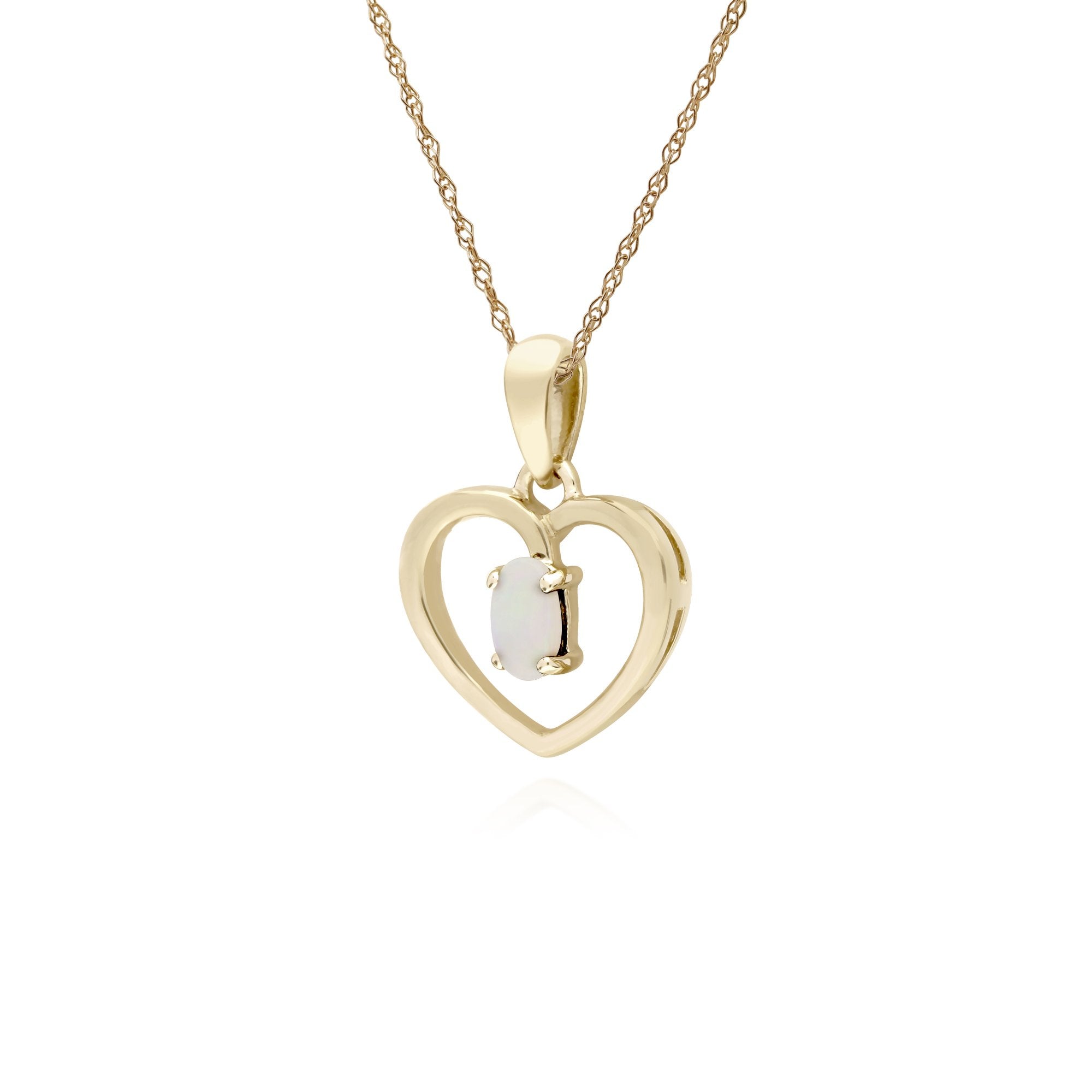 Classic Opal Heart Pendant Necklace Image 2