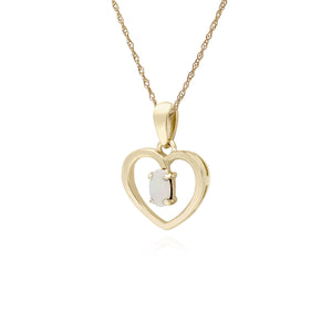 Classic Opal Heart Pendant Necklace Image 2