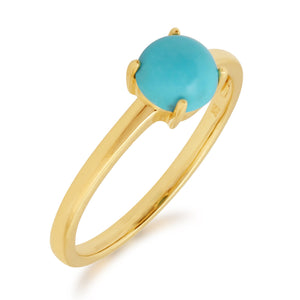 Classic Solitaire Turquoise Ring in 9ct Yellow Gold