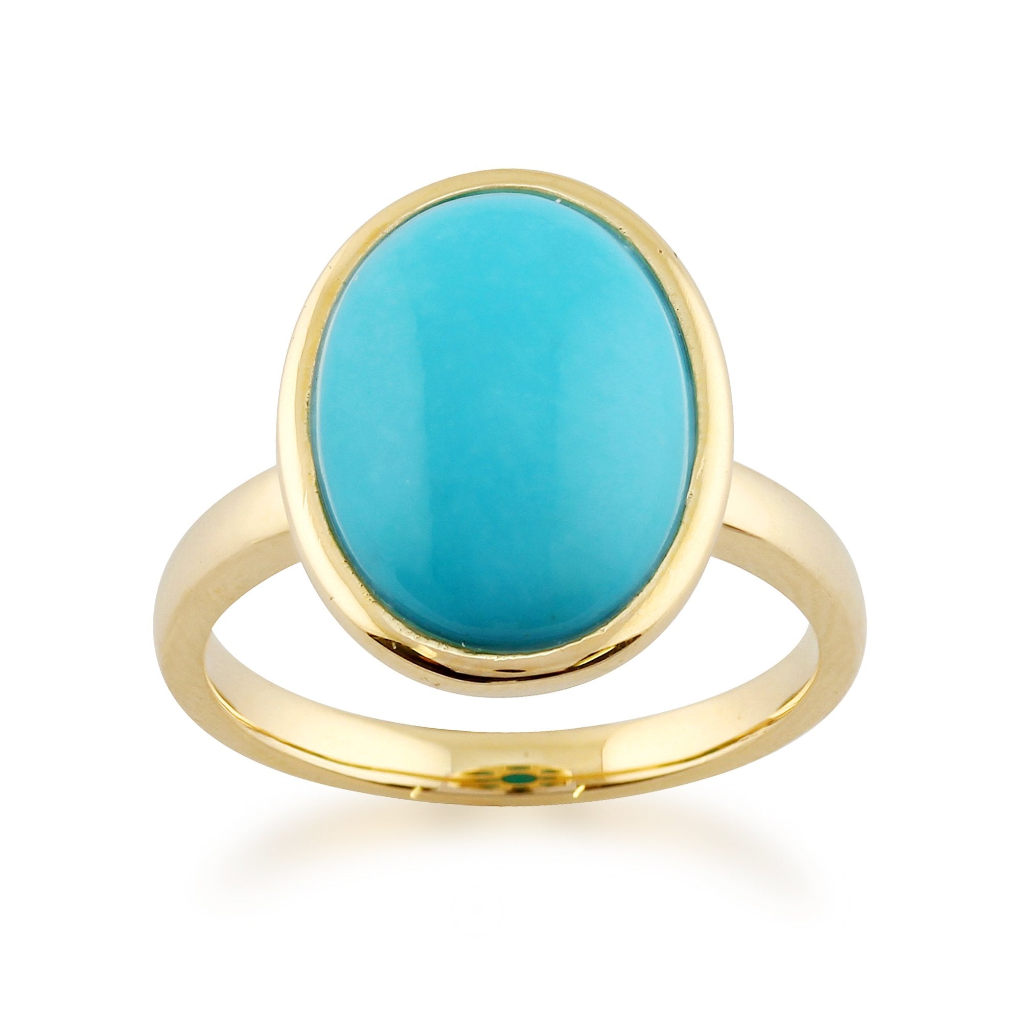 Statement Oval Turquoise Ring in 9ct Yellow Gold