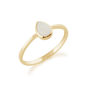 Pear Shaped Opal Ring in 9ct Yellow Gold