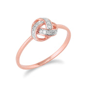 Gemondo - Anello con diamante "Evermore" in oro rosa da 9 ct con nodo d'amore
