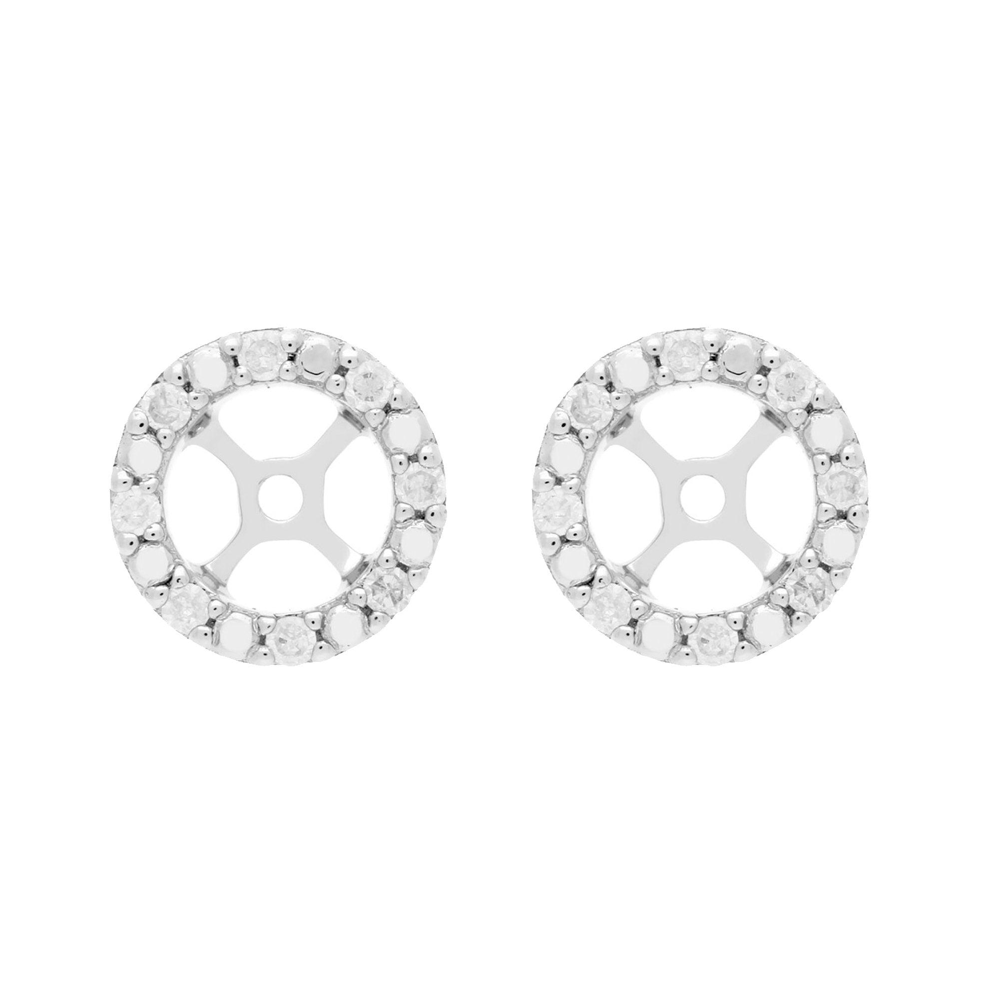 Classic Round Diamond Earring Jacket in 9ct White Gold