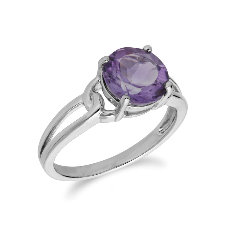Anello Gemondo Ametista Argento sterling, Anello tondo febbraio Ametista - Ametista