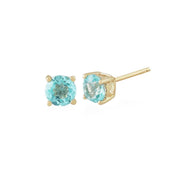 Orecchini rotondi classici in apatite in oro giallo 375