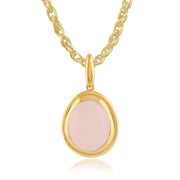 Collana Tara' con quarzo rosa pastello in argento sterling placcato oro giallo da 9 ct