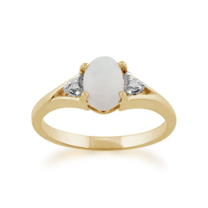 Opal & Diamond Ring in 9ct Gold