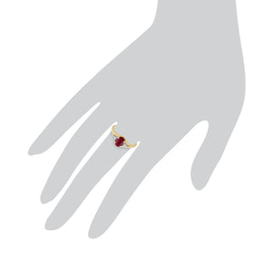 Classic Oval Ruby & Diamond Ring in 9ct Yellow Gold