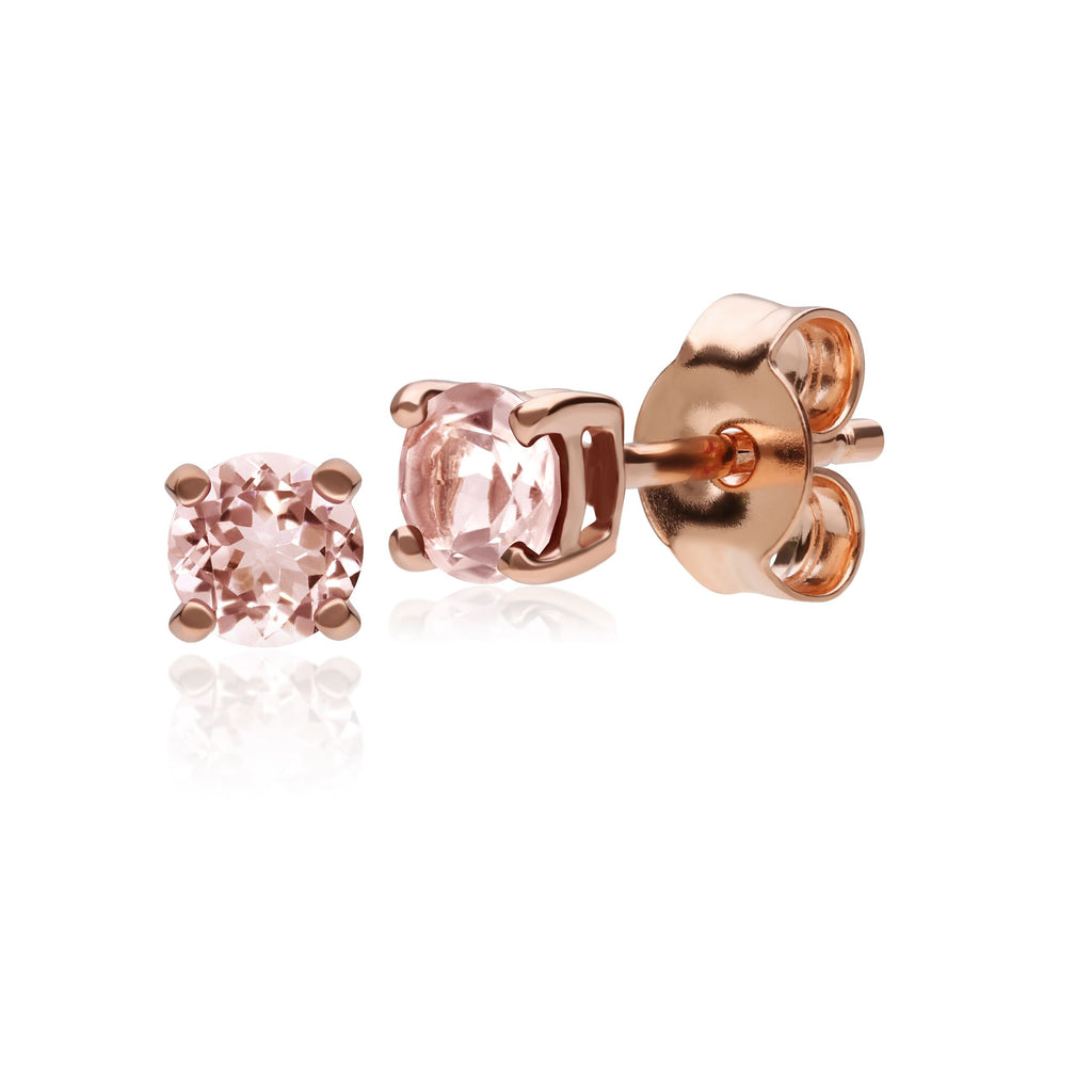 Gemondo Orecchini A Perno In Oro Rosa 9K Con Morganite Ovale 0,81 Ct - Gioielli Di Lusso Per Donna - Regalo Di Natale In Scatola Regalo Con Certificato