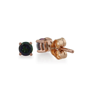 Classic Round Mystic Topaz Claw Set Stud Earrings in 9ct Rose Gold