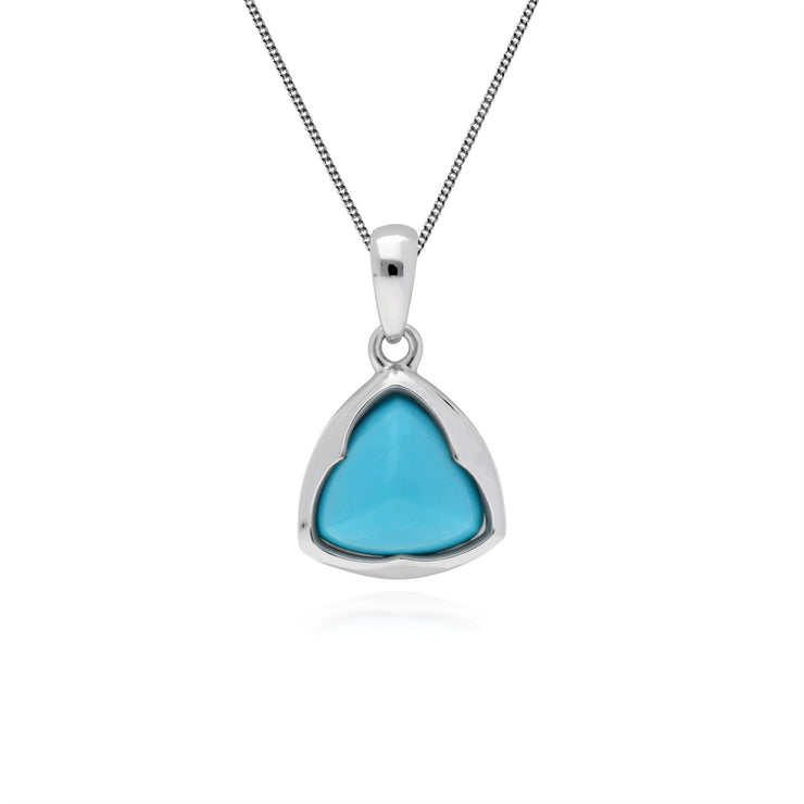 Ciondolo turchese, ciondolo turchese pan di zucchero con prisma in argento sterling su catena da 45 cm