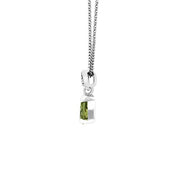 Ciondolo in stile Art Nouveau in argento 925 con peridoto e marcasite
