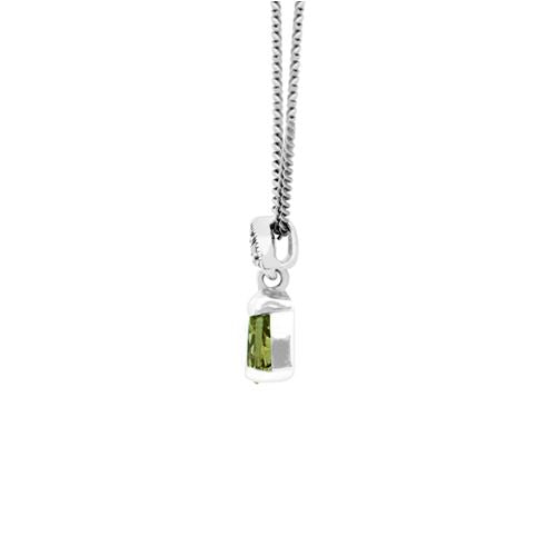 Ciondolo in stile Art Nouveau in argento 925 con peridoto e marcasite
