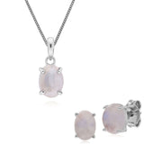 Classici orecchini ovali e pendenti con rodocrosite in argento 925