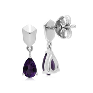 Sterling Silver Amethyst Drop Earrings
