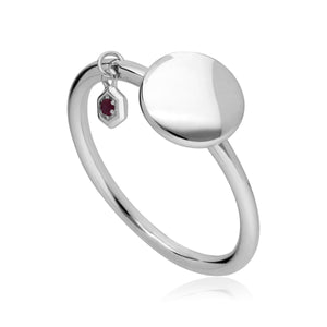 Ruby Engravable Ring in Sterling Silver