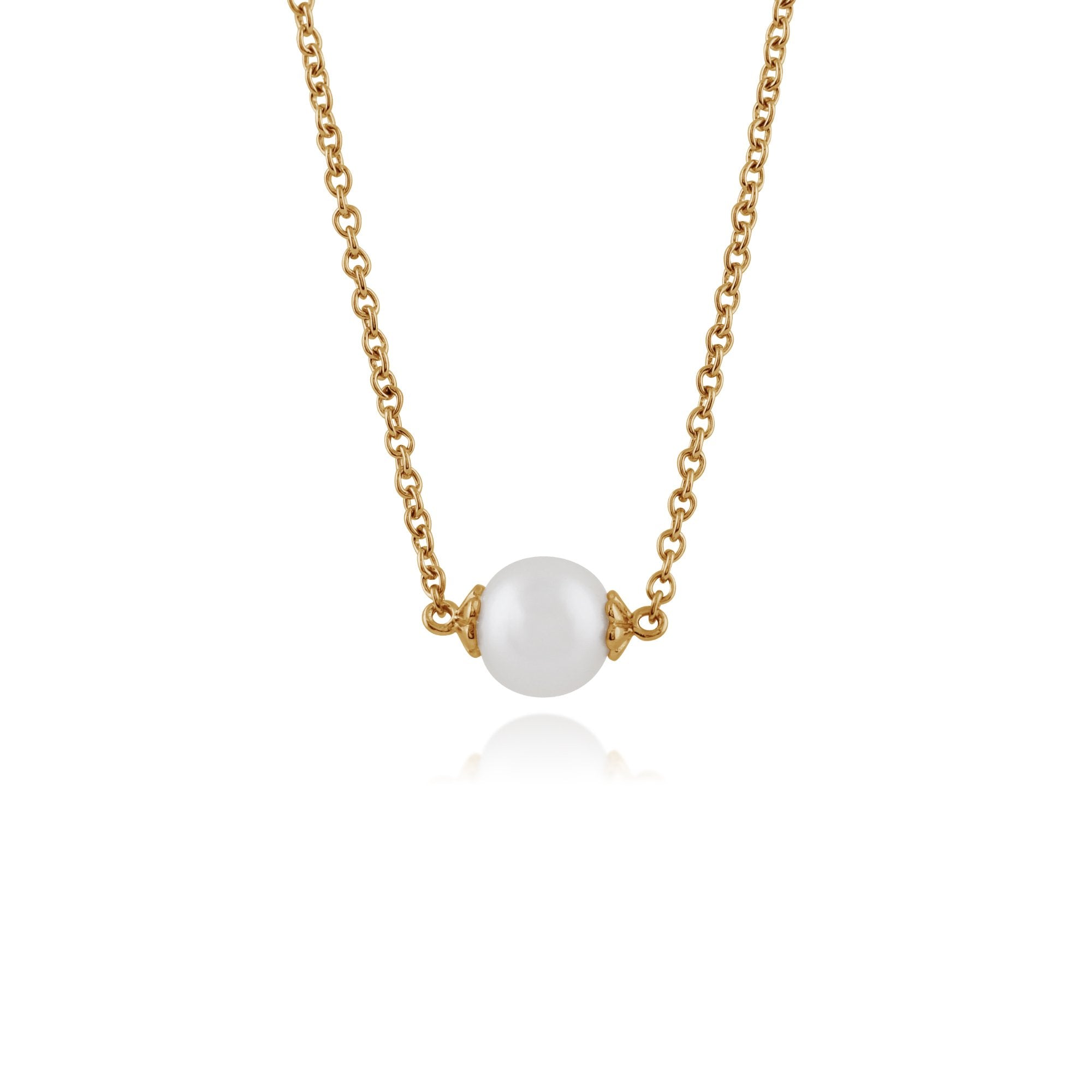 Gold Plated Silver Pearl Necklace Image 1