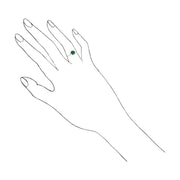 Anello Gemondo con smeraldo, anello a grappolo floreale con smeraldo da 0,38 ct in oro bianco da 9 ct
