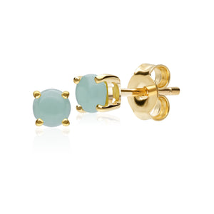 Jadeite stud earrings in 9ct yellow gold image 1