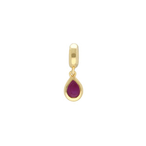 Gold Plated Ruby Charm