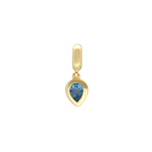 Gold Plated Blue Topaz Charm