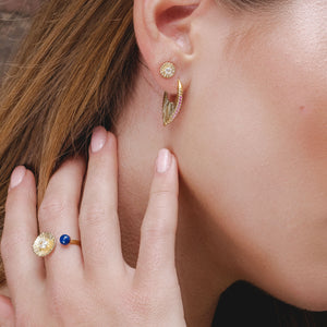Caruso White Topaz Floral Stud Earrings