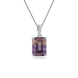 Classic Octagon Ametrine Claw Set Pendant in 925 Sterling Silver