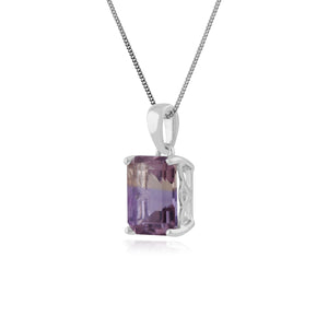 Classic Octagon Ametrine Claw Set Pendant in 925 Sterling Silver