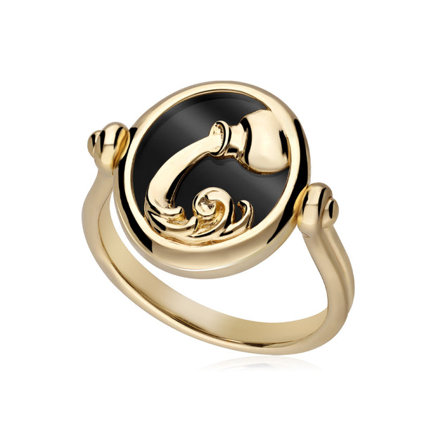 Anello zodiacale Acquario con onice nero – Gemondo FR