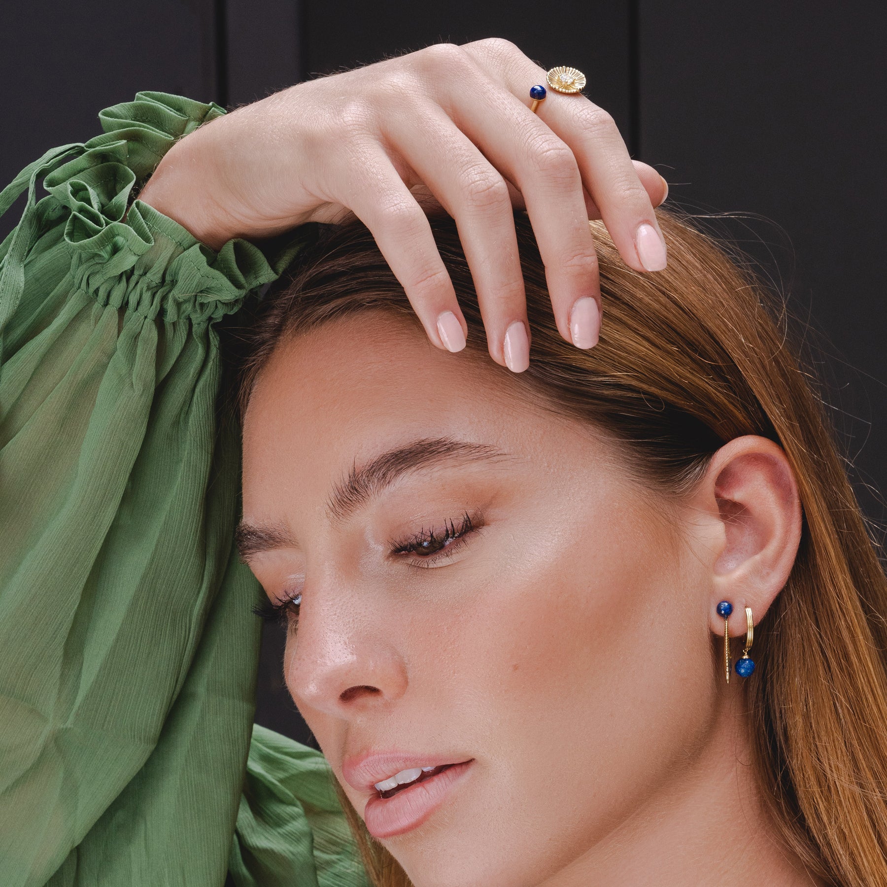 Caruso Lapis Lazuli Fan Drop Earrings
