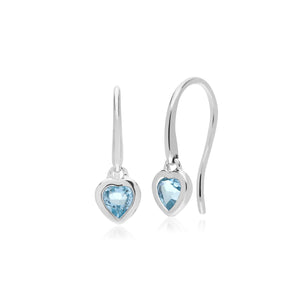 Classic Heart Blue Topaz Earrings & Pendant Set Image 2
