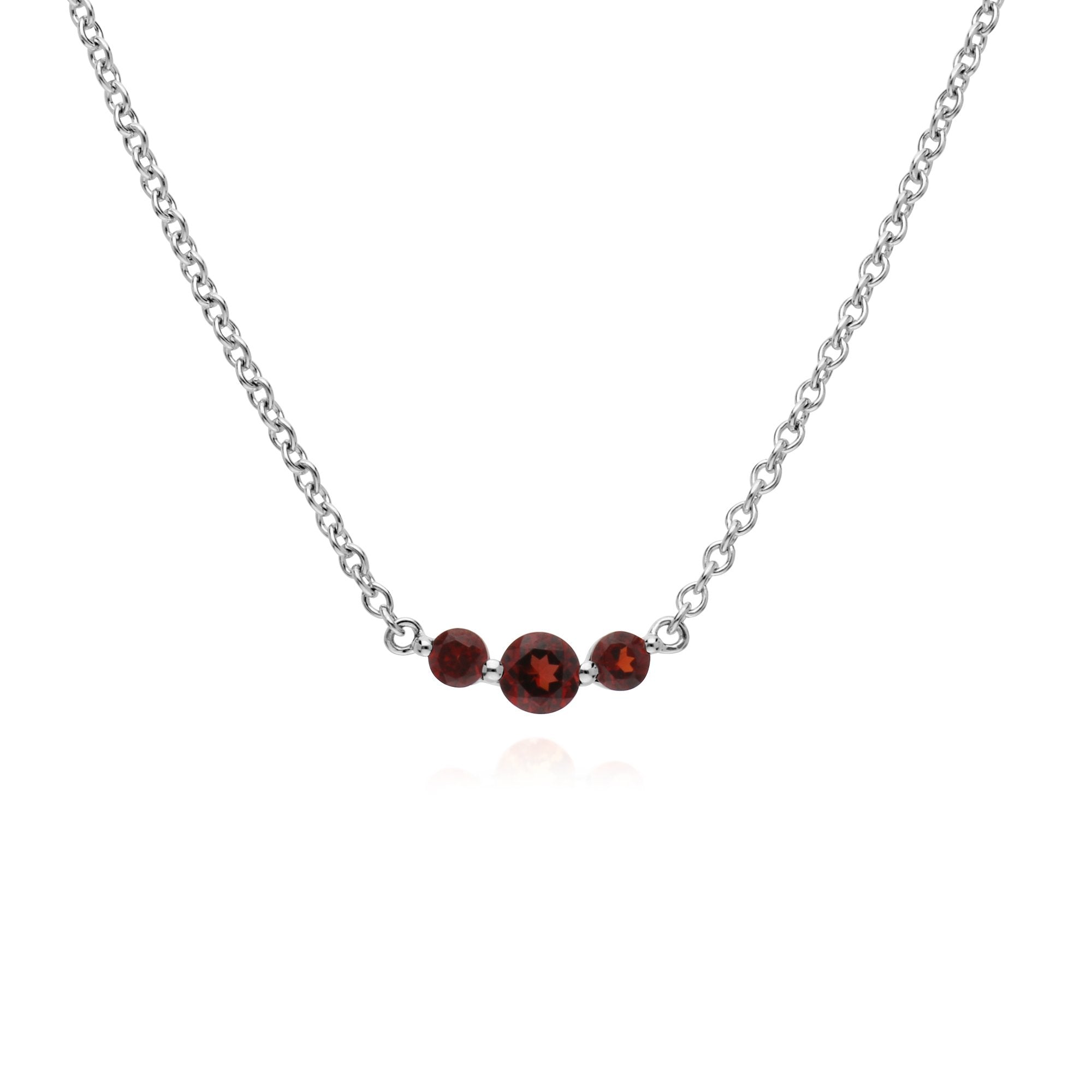 Classic Round Garnet Gradient Bracelet & Necklace Set Image 3