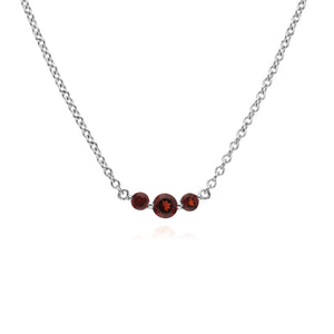 Classic Round Garnet Gradient Bracelet & Necklace Set Image 3