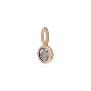 Gemondo Rose Gold Plated Sterling Silver Clear Topaz Charm