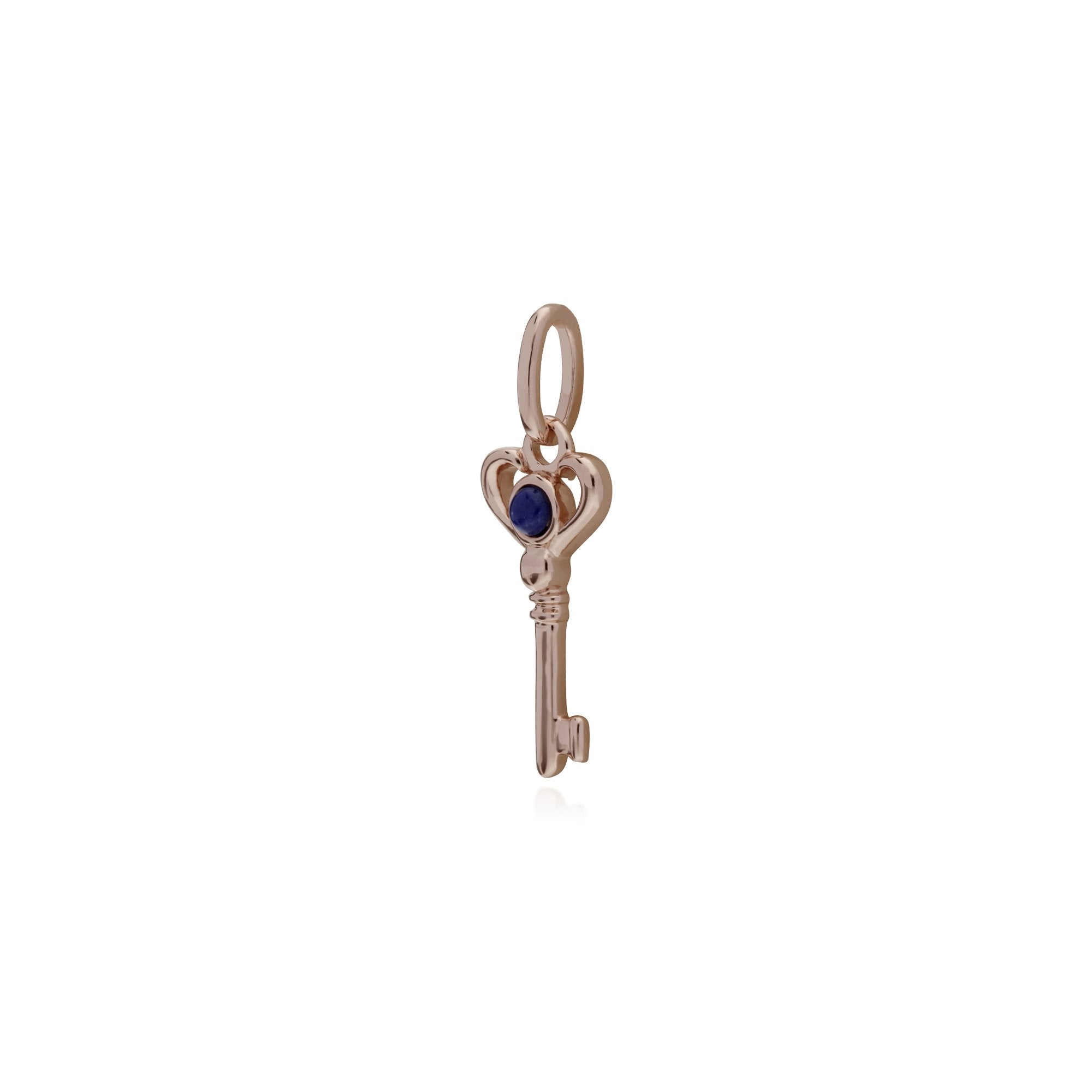 Gemondo Rose Gold Plated Sterling Silver Lapis Lazuli Small Key Charm