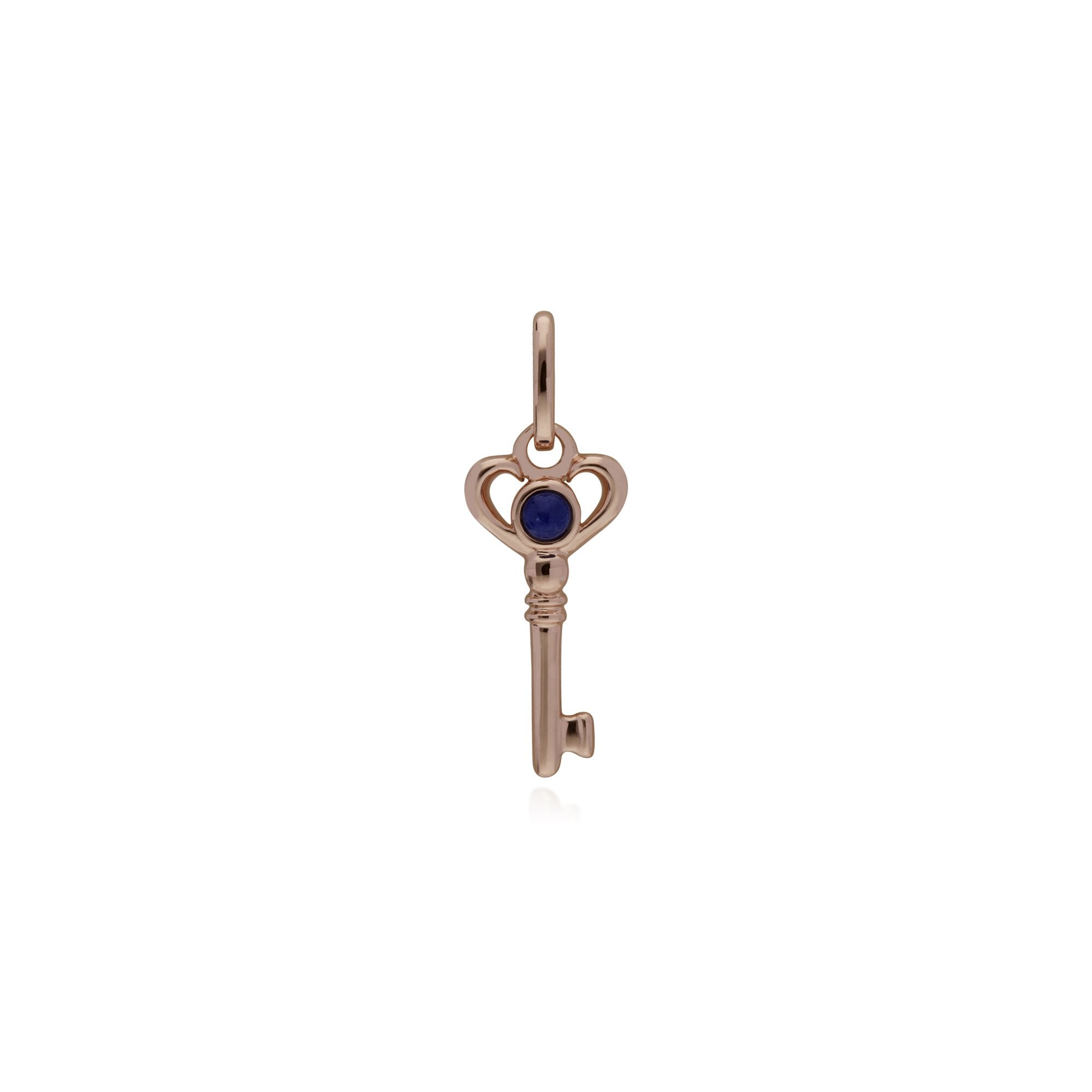 Gemondo Rose Gold Plated Sterling Silver Lapis Lazuli Small Key Charm