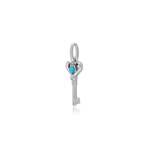 Gemondo Sterling Silver Turquoise Small Key Charm